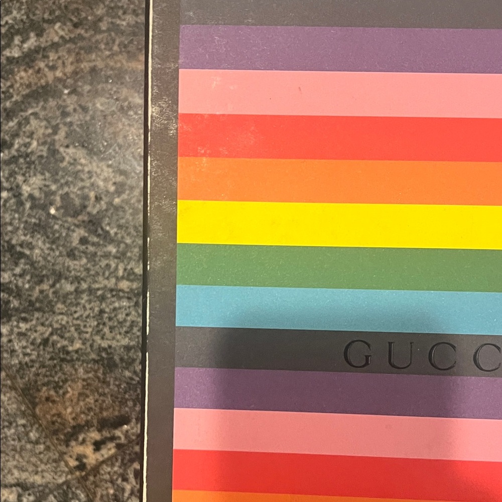 Gucci Multicolor Striped Shoe Box Rainbow Men’s Shoe Box LIMITED EDITION - Picture 10 of 12